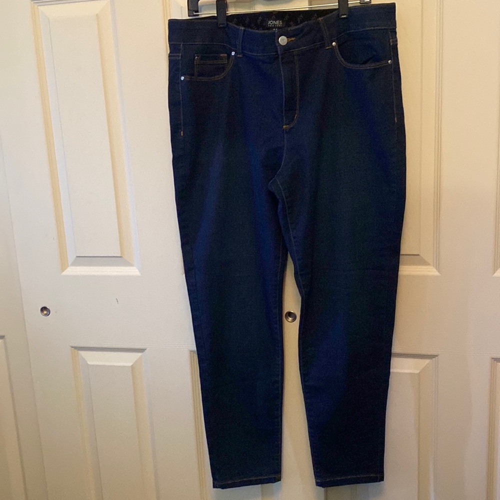 Jones New York Ankle Jeans, Women Spandex Blend Stretch Blue Indigo Denim